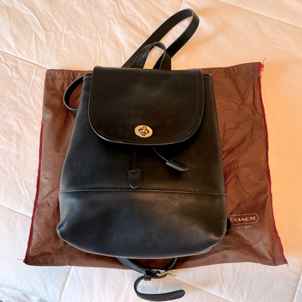 vintage coach fold over backpack